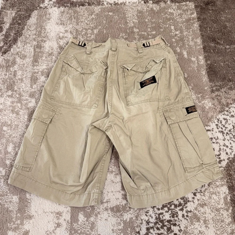 VTG‎ Y2K Polo Jeans Co Ralph Lauren Military Style Baggy Cargo Shorts 33 Grunge